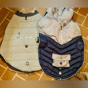 Reversible Dog Jacket in Gray and Navy two Jackets